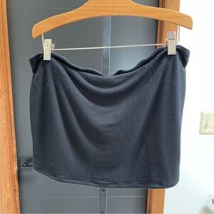 American Eagle Outfitters Soft & Sexy Ribbed Crop Top - Black